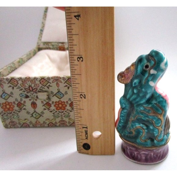 VTG Asian Porcelain QiLin Animal Unicorn Figurine with Box - Blessings & Luck - Picture 12 of 16